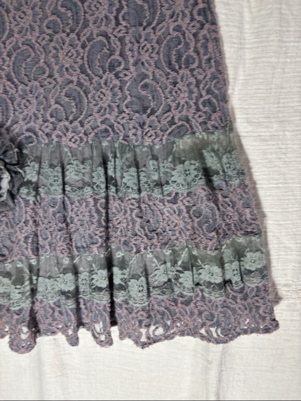 Daytrip Dusty Rose and Sage Lace Sleeveless Dress - Picture 4 of 5